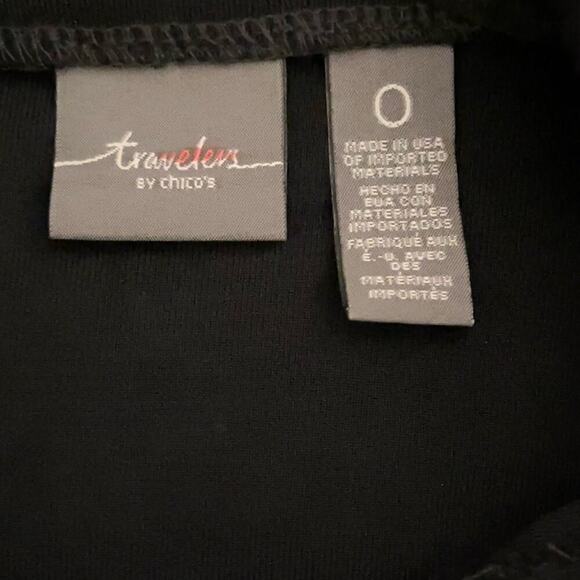 Travelers by Chico’s Long Length Ruffled Full Zip Black Jacket | XS - Picture 6 of 8